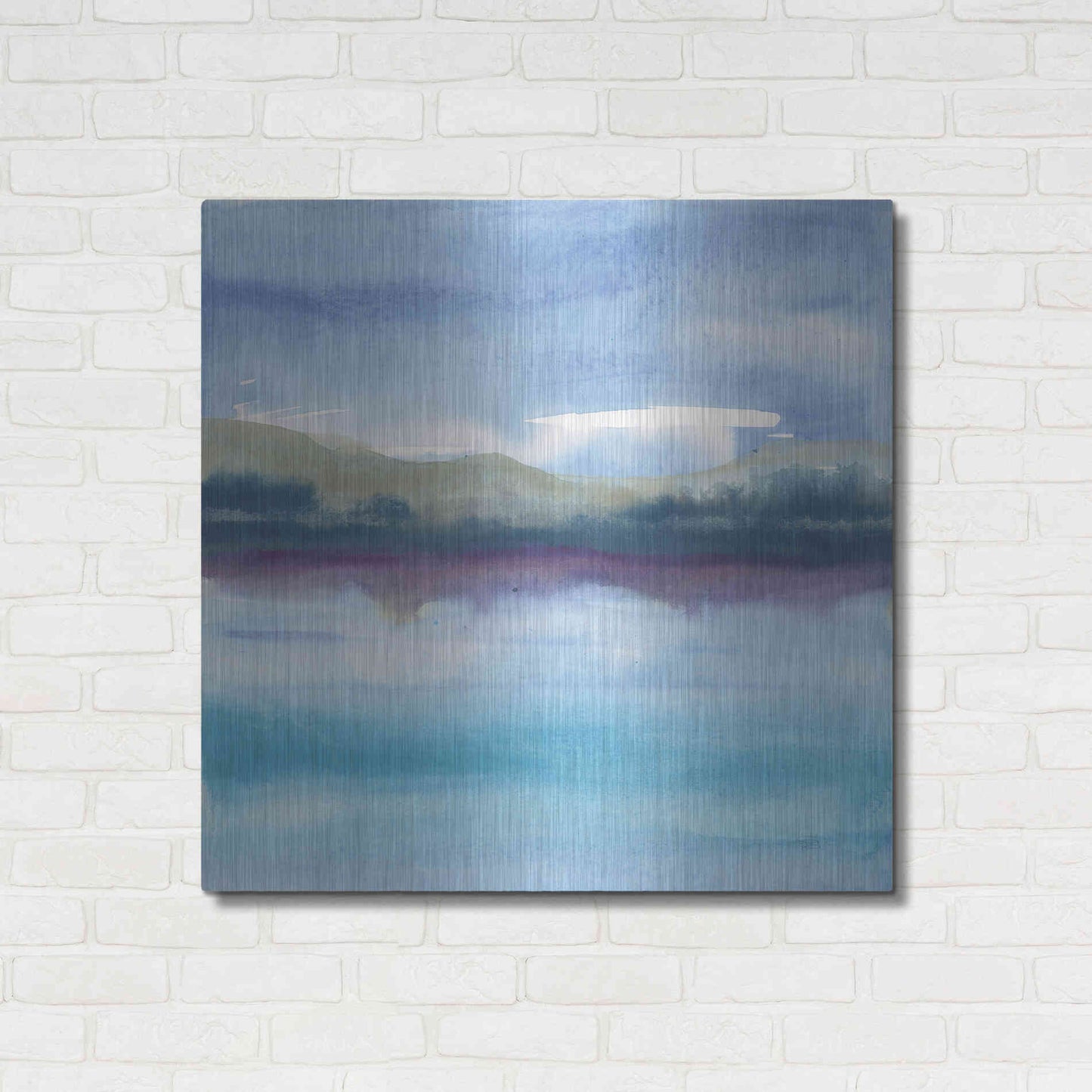 Luxe Metal Art 'Violet Reflection I' by Chris Paschke, Metal Wall Art,36x36