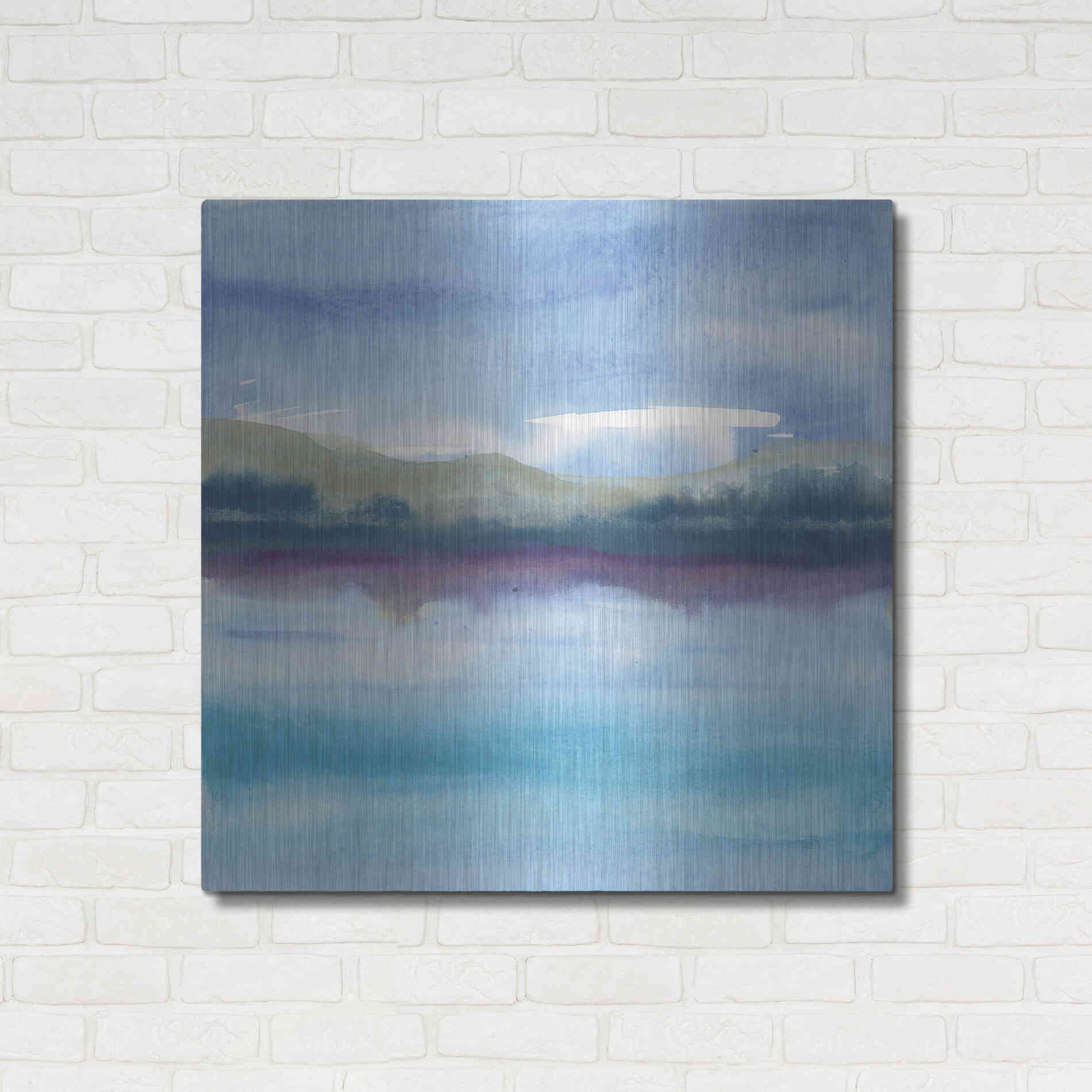 Luxe Metal Art 'Violet Reflection I' by Chris Paschke, Metal Wall Art,36x36