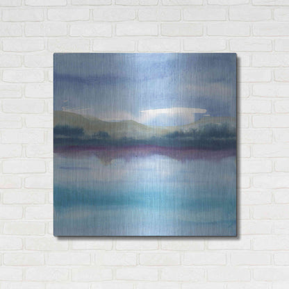 Luxe Metal Art 'Violet Reflection I' by Chris Paschke, Metal Wall Art,36x36