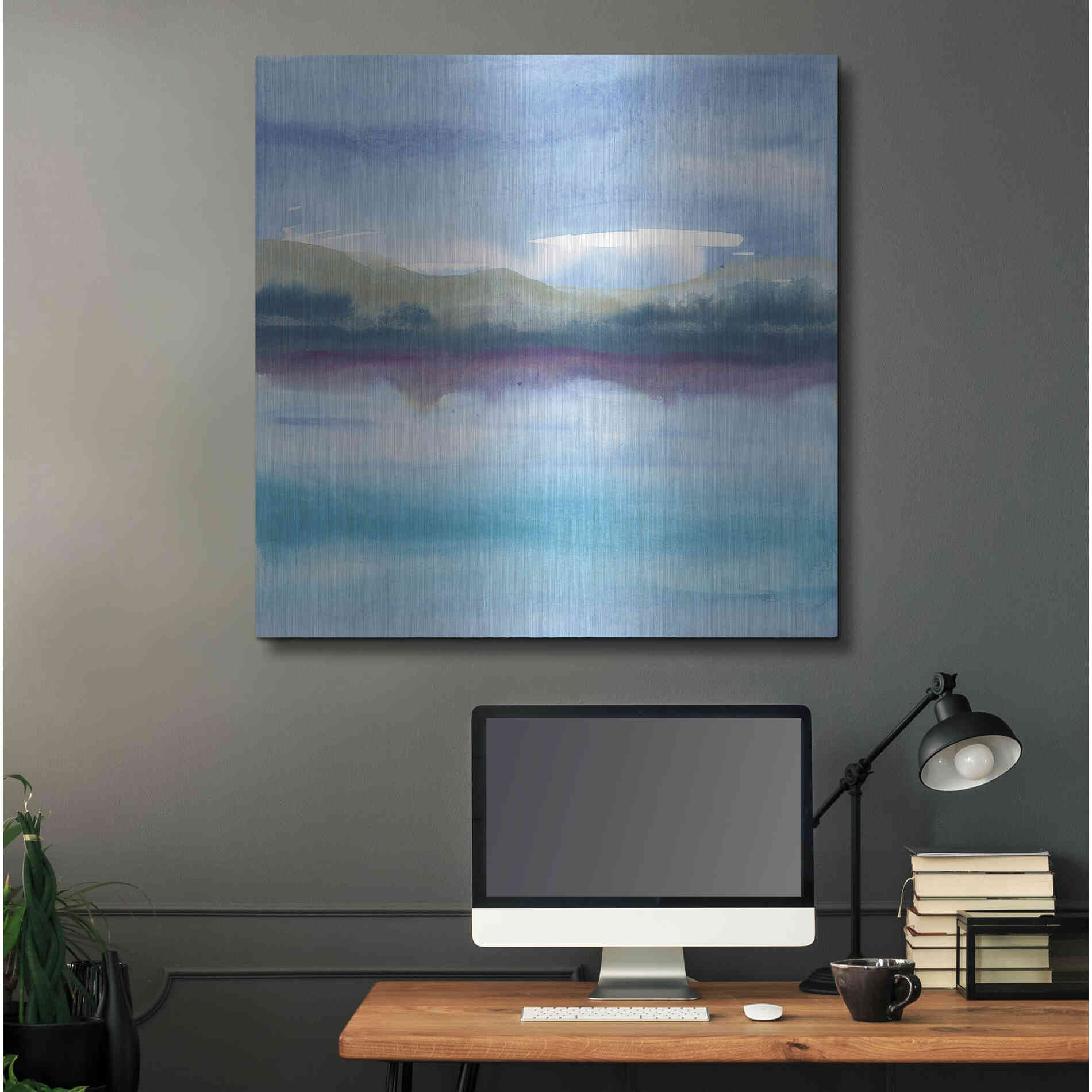 Luxe Metal Art 'Violet Reflection I' by Chris Paschke, Metal Wall Art,36x36