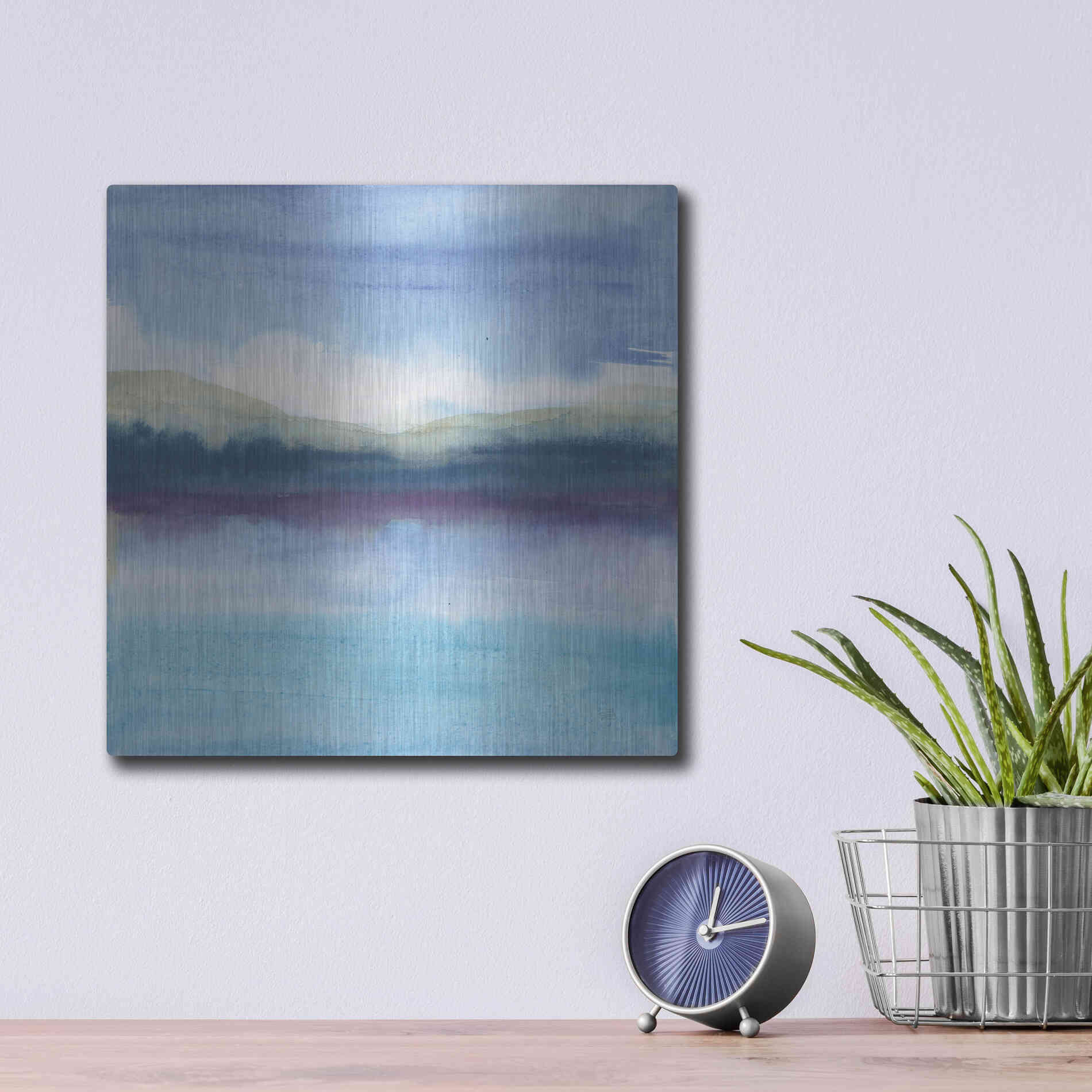 Luxe Metal Art 'Violet Reflection II' by Chris Paschke, Metal Wall Art,12x12