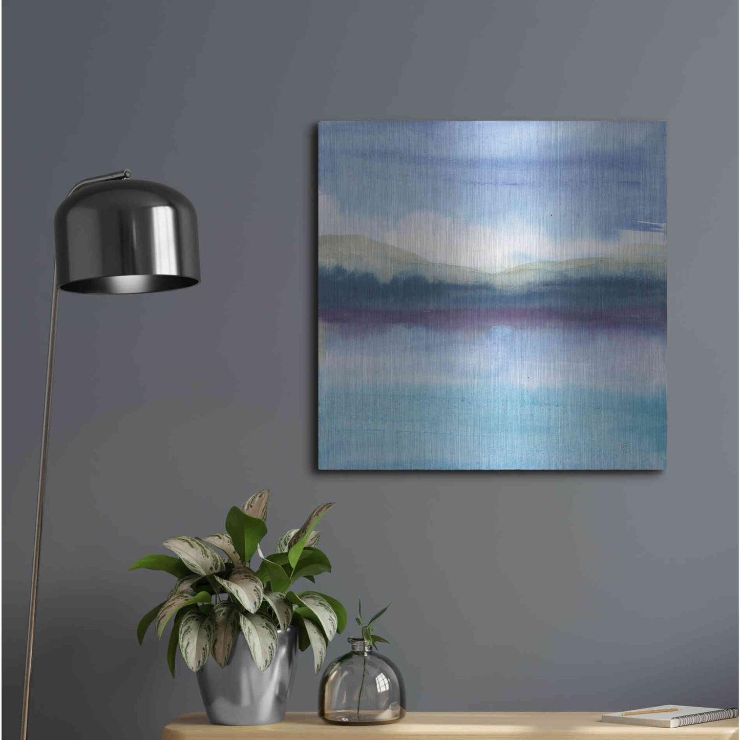 Luxe Metal Art 'Violet Reflection II' by Chris Paschke, Metal Wall Art,24x24