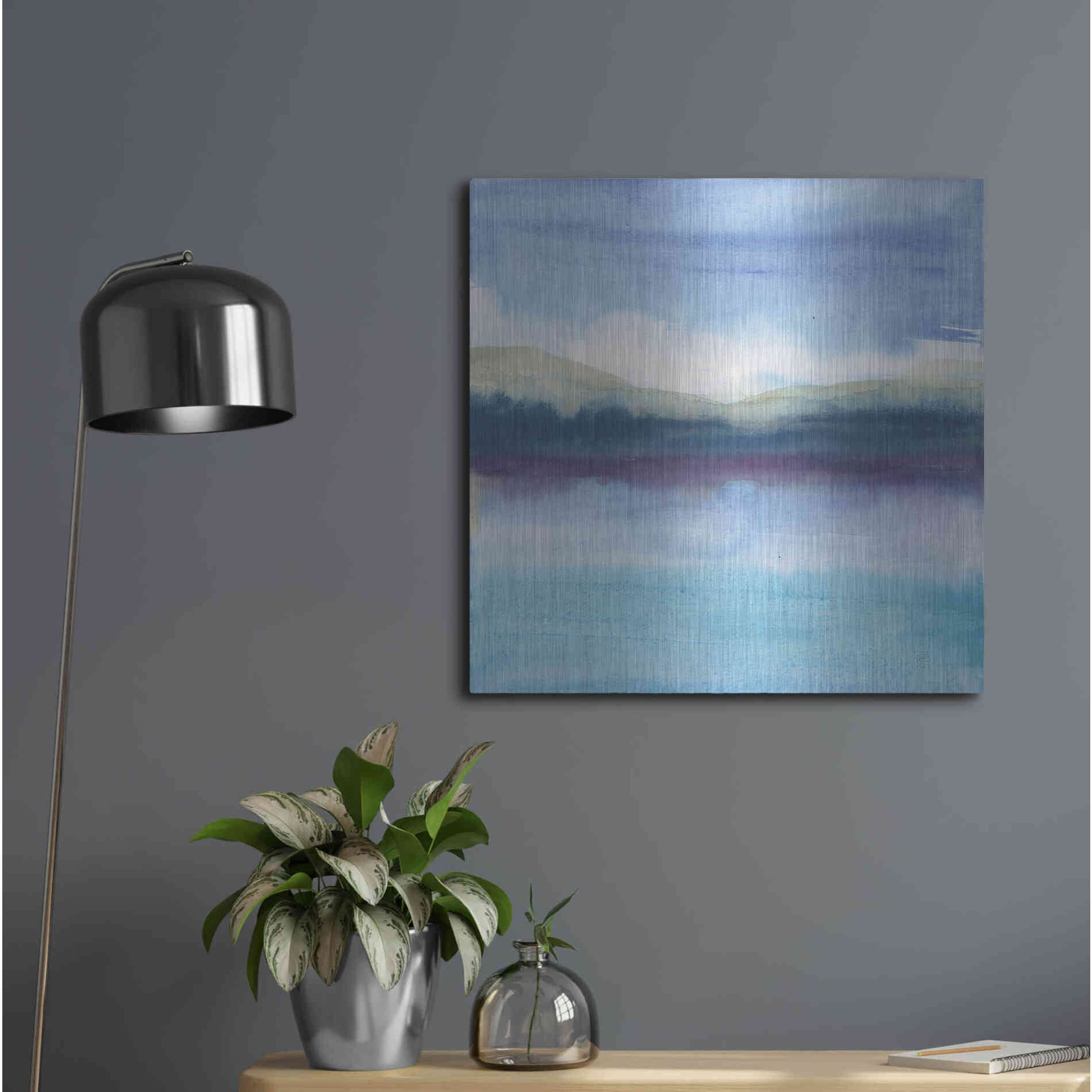 Luxe Metal Art 'Violet Reflection II' by Chris Paschke, Metal Wall Art,24x24