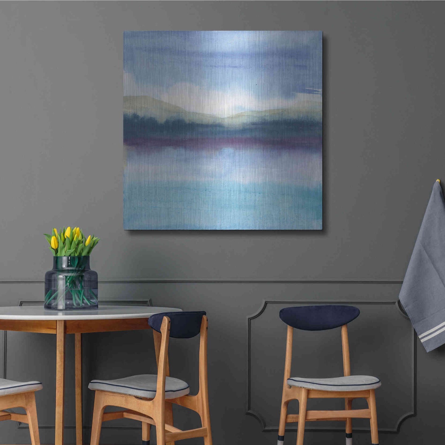 Luxe Metal Art 'Violet Reflection II' by Chris Paschke, Metal Wall Art,36x36