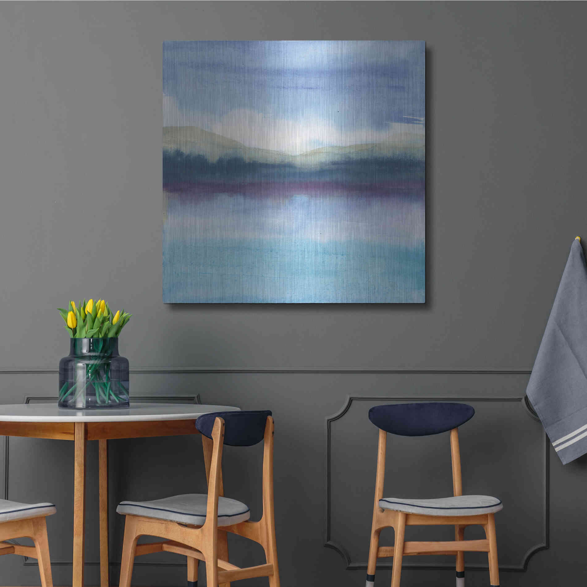 Luxe Metal Art 'Violet Reflection II' by Chris Paschke, Metal Wall Art,36x36