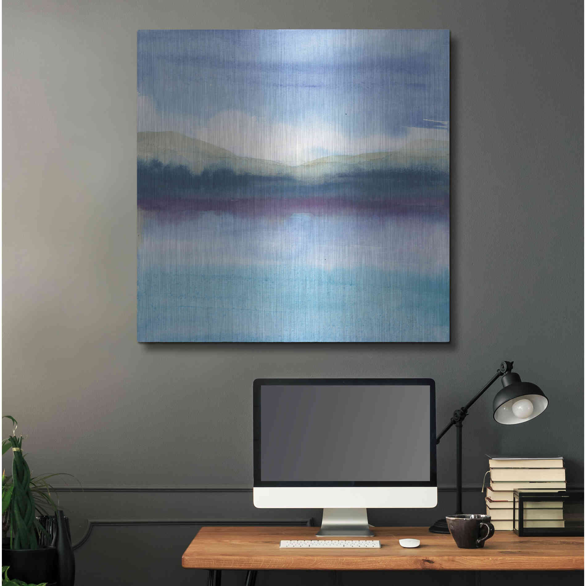 Luxe Metal Art 'Violet Reflection II' by Chris Paschke, Metal Wall Art,36x36