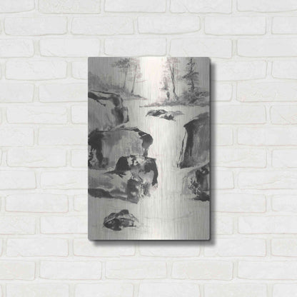 Luxe Metal Art 'Sumi Waterfall II' by Chris Paschke, Metal Wall Art,16x24