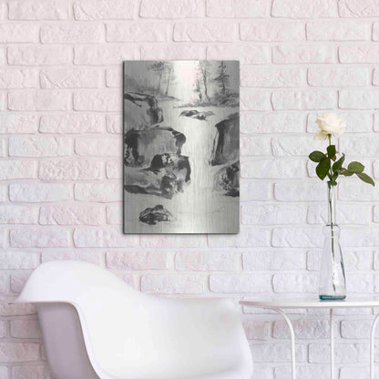 Luxe Metal Art 'Sumi Waterfall II' by Chris Paschke, Metal Wall Art,16x24