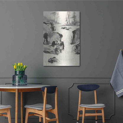 Luxe Metal Art 'Sumi Waterfall II' by Chris Paschke, Metal Wall Art,24x36