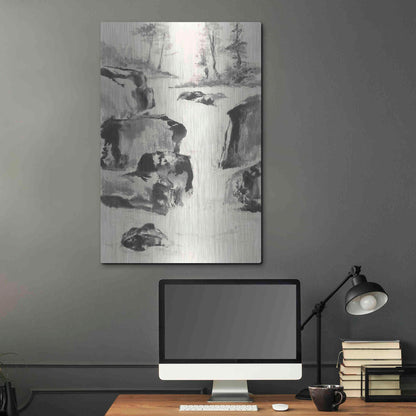 Luxe Metal Art 'Sumi Waterfall II' by Chris Paschke, Metal Wall Art,24x36