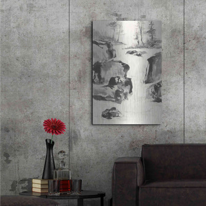 Luxe Metal Art 'Sumi Waterfall II' by Chris Paschke, Metal Wall Art,24x36