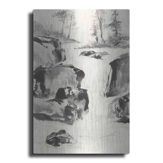 Luxe Metal Art 'Sumi Waterfall II' by Chris Paschke, Metal Wall Art