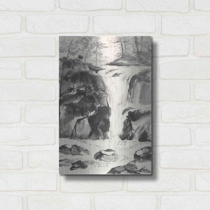 Luxe Metal Art 'Sumi Waterfall IV' by Chris Paschke, Metal Wall Art,12x16
