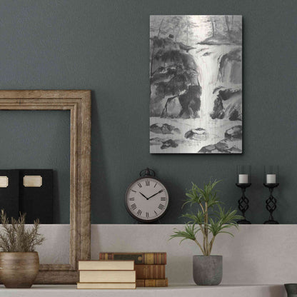 Luxe Metal Art 'Sumi Waterfall IV' by Chris Paschke, Metal Wall Art,12x16