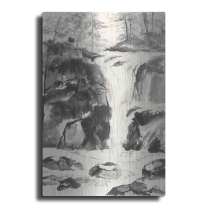 Luxe Metal Art 'Sumi Waterfall IV' by Chris Paschke, Metal Wall Art