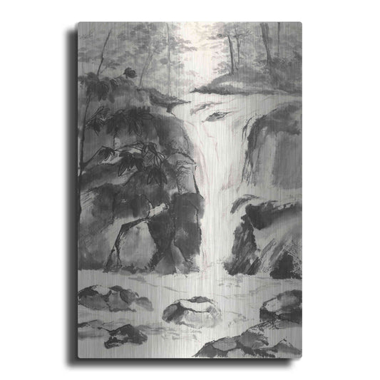 Luxe Metal Art 'Sumi Waterfall IV' by Chris Paschke, Metal Wall Art