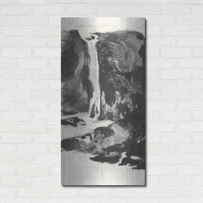 Luxe Metal Art 'Sumi Waterfall View I' by Chris Paschke, Metal Wall Art,24x48