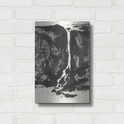 Luxe Metal Art 'Sumi Waterfall View II' by Chris Paschke, Metal Wall Art,12x16