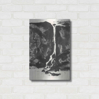 Luxe Metal Art 'Sumi Waterfall View II' by Chris Paschke, Metal Wall Art,16x24