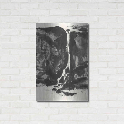 Luxe Metal Art 'Sumi Waterfall View II' by Chris Paschke, Metal Wall Art,24x36