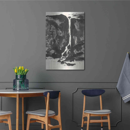 Luxe Metal Art 'Sumi Waterfall View II' by Chris Paschke, Metal Wall Art,24x36