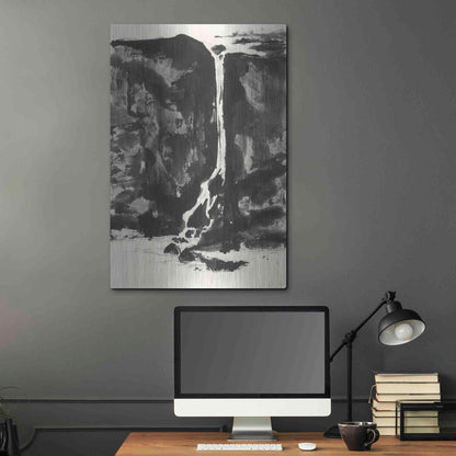 Luxe Metal Art 'Sumi Waterfall View II' by Chris Paschke, Metal Wall Art,24x36