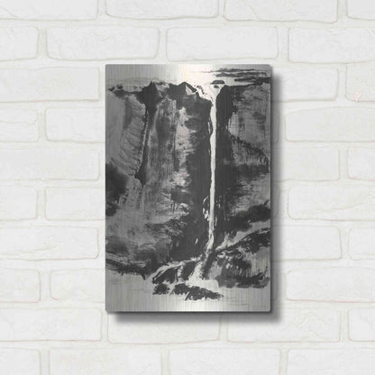 Luxe Metal Art 'Sumi Waterfall View III' by Chris Paschke, Metal Wall Art,12x16