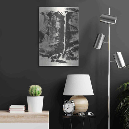 Luxe Metal Art 'Sumi Waterfall View III' by Chris Paschke, Metal Wall Art,16x24