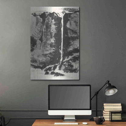 Luxe Metal Art 'Sumi Waterfall View III' by Chris Paschke, Metal Wall Art,24x36