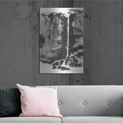 Luxe Metal Art 'Sumi Waterfall View III' by Chris Paschke, Metal Wall Art,24x36