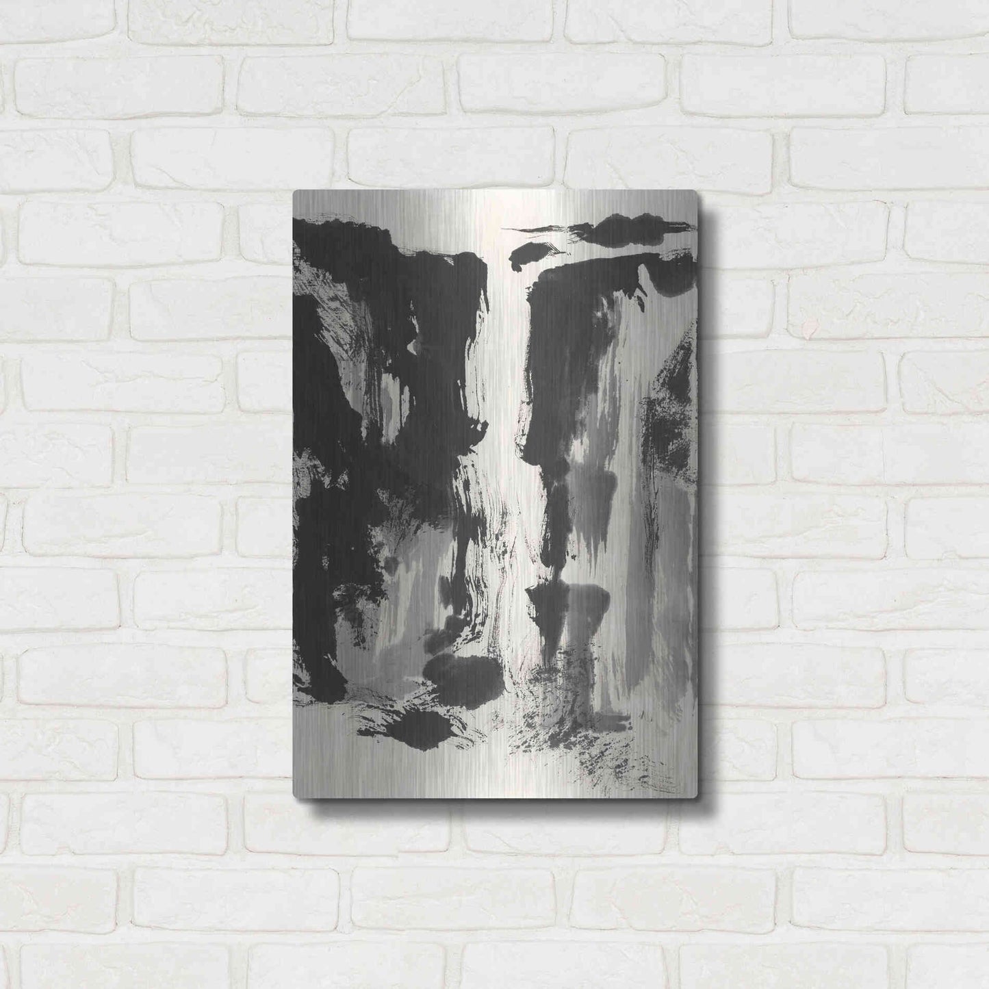 Luxe Metal Art 'Sumi Waterfall View IV' by Chris Paschke, Metal Wall Art,16x24