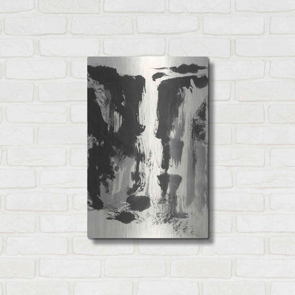 Luxe Metal Art 'Sumi Waterfall View IV' by Chris Paschke, Metal Wall Art,16x24