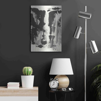Luxe Metal Art 'Sumi Waterfall View IV' by Chris Paschke, Metal Wall Art,16x24