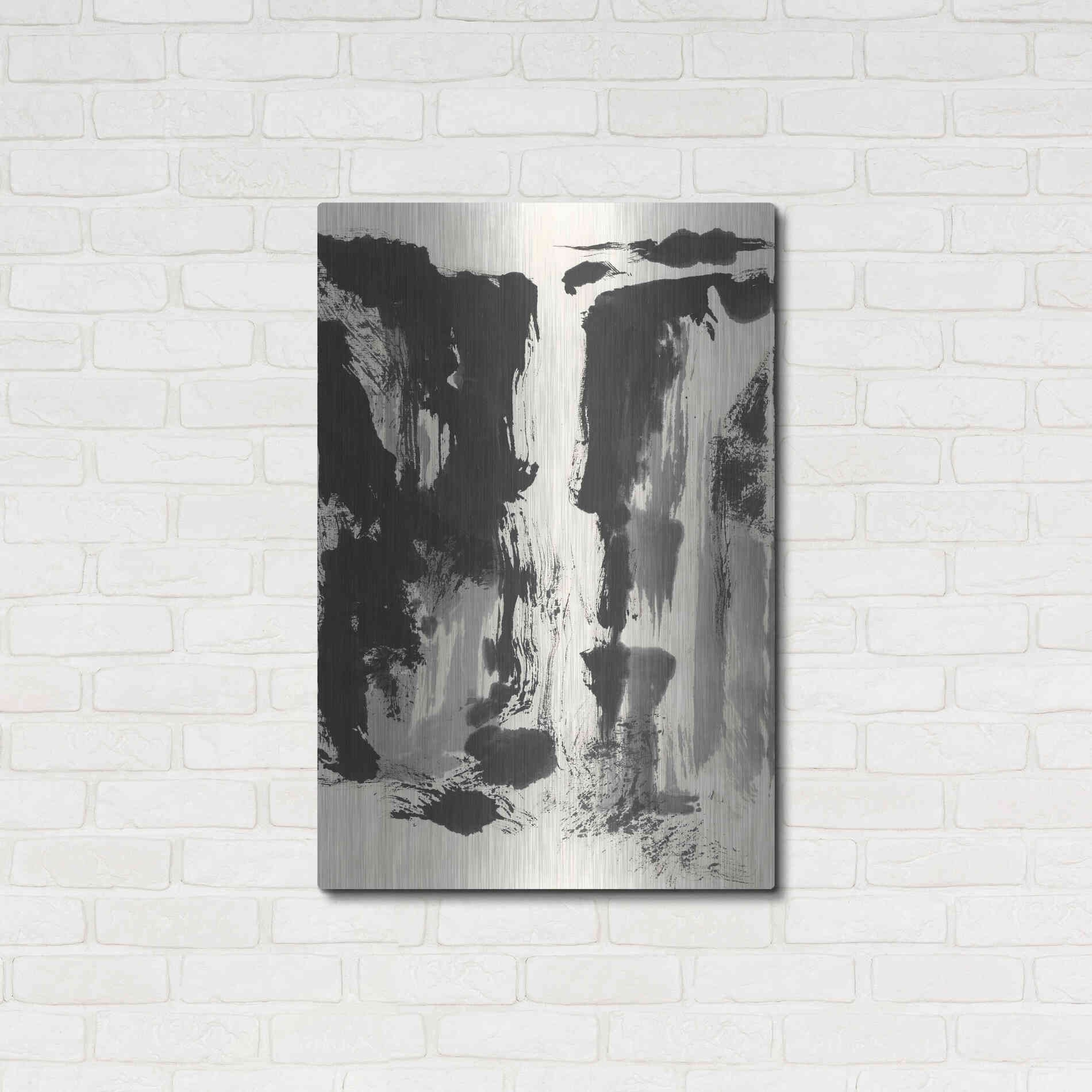 Luxe Metal Art 'Sumi Waterfall View IV' by Chris Paschke, Metal Wall Art,24x36