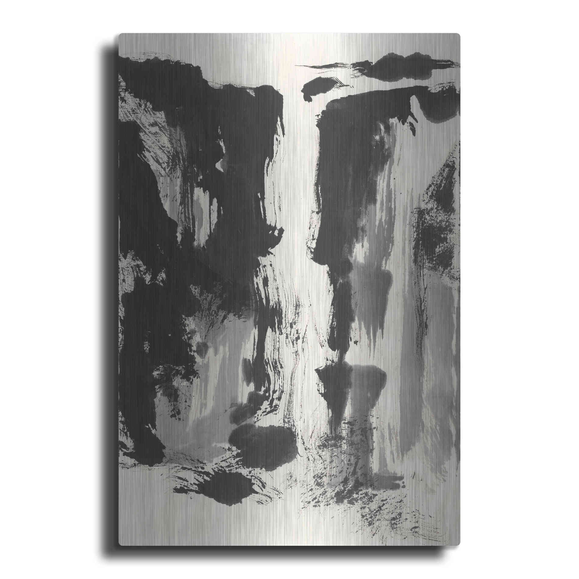 Luxe Metal Art 'Sumi Waterfall View IV' by Chris Paschke, Metal Wall Art