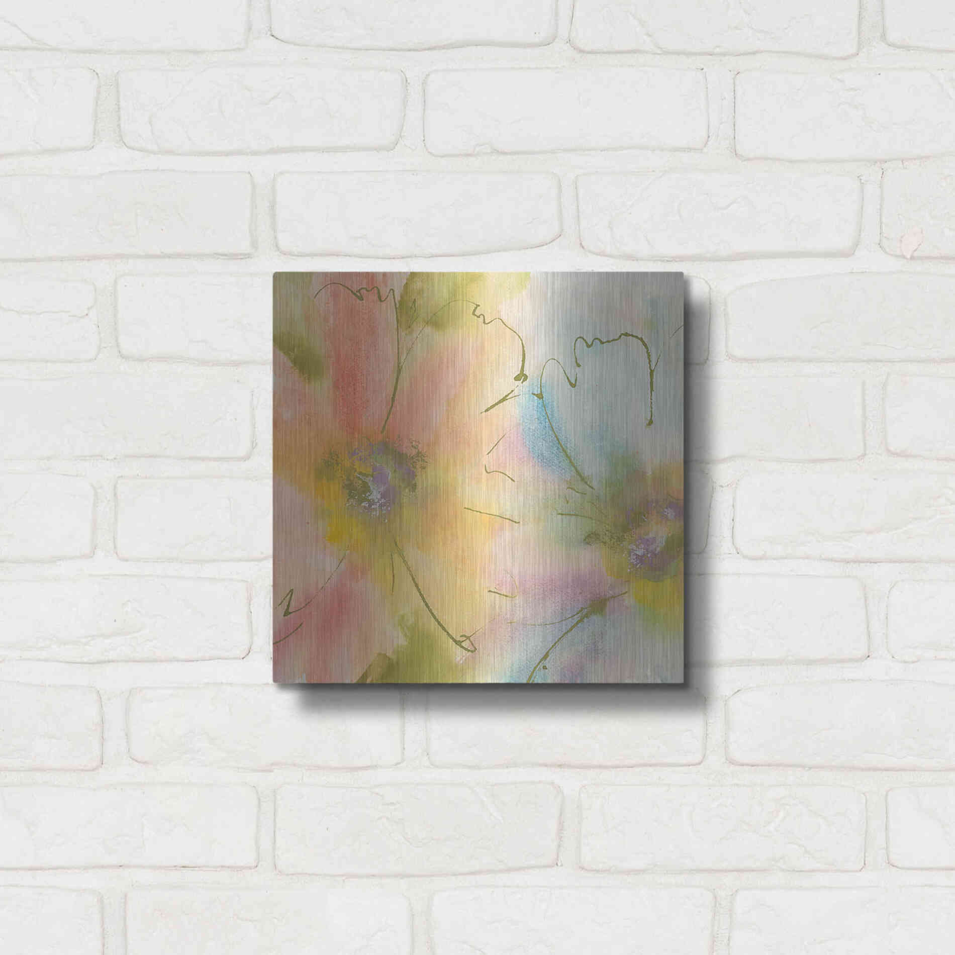 Luxe Metal Art 'Rainbow Cosmos I' by Chris Paschke, Metal Wall Art,12x12