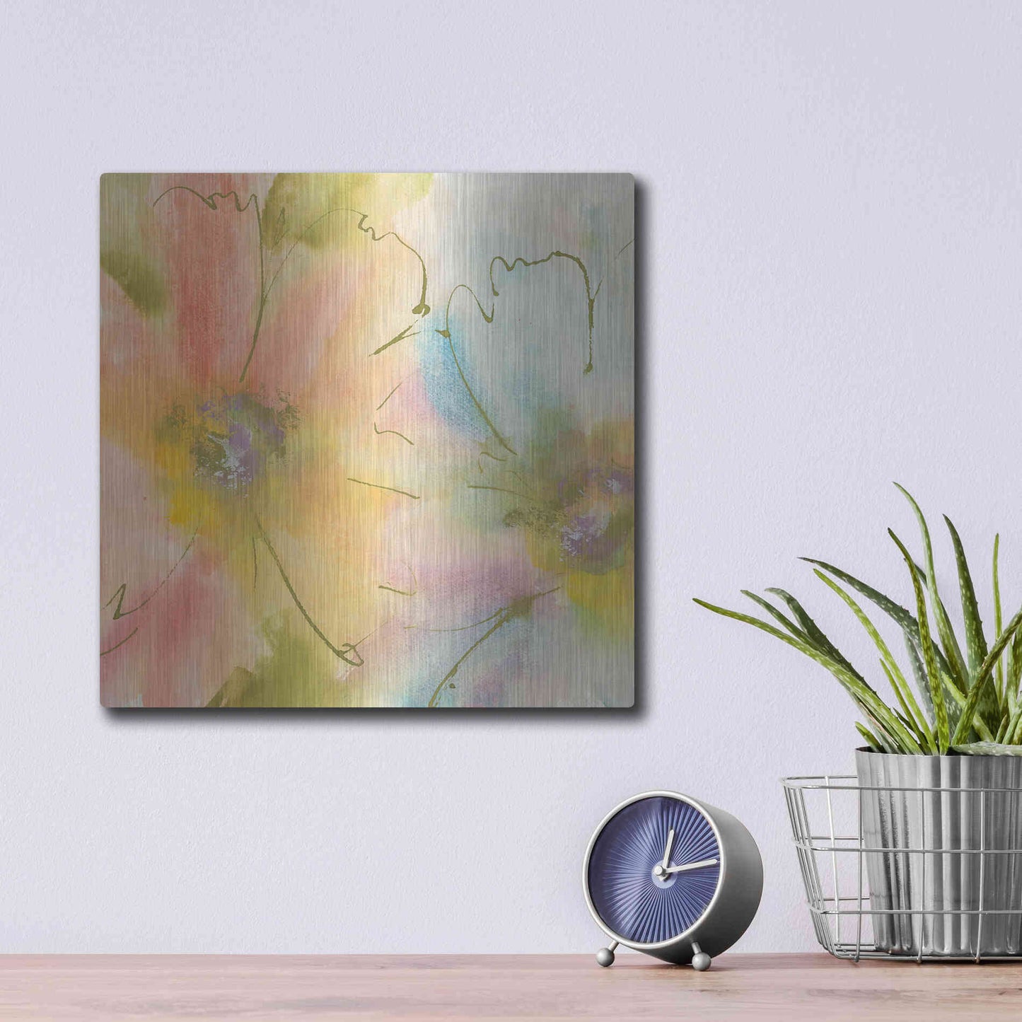 Luxe Metal Art 'Rainbow Cosmos I' by Chris Paschke, Metal Wall Art,12x12