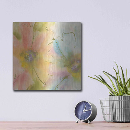 Luxe Metal Art 'Rainbow Cosmos I' by Chris Paschke, Metal Wall Art,12x12