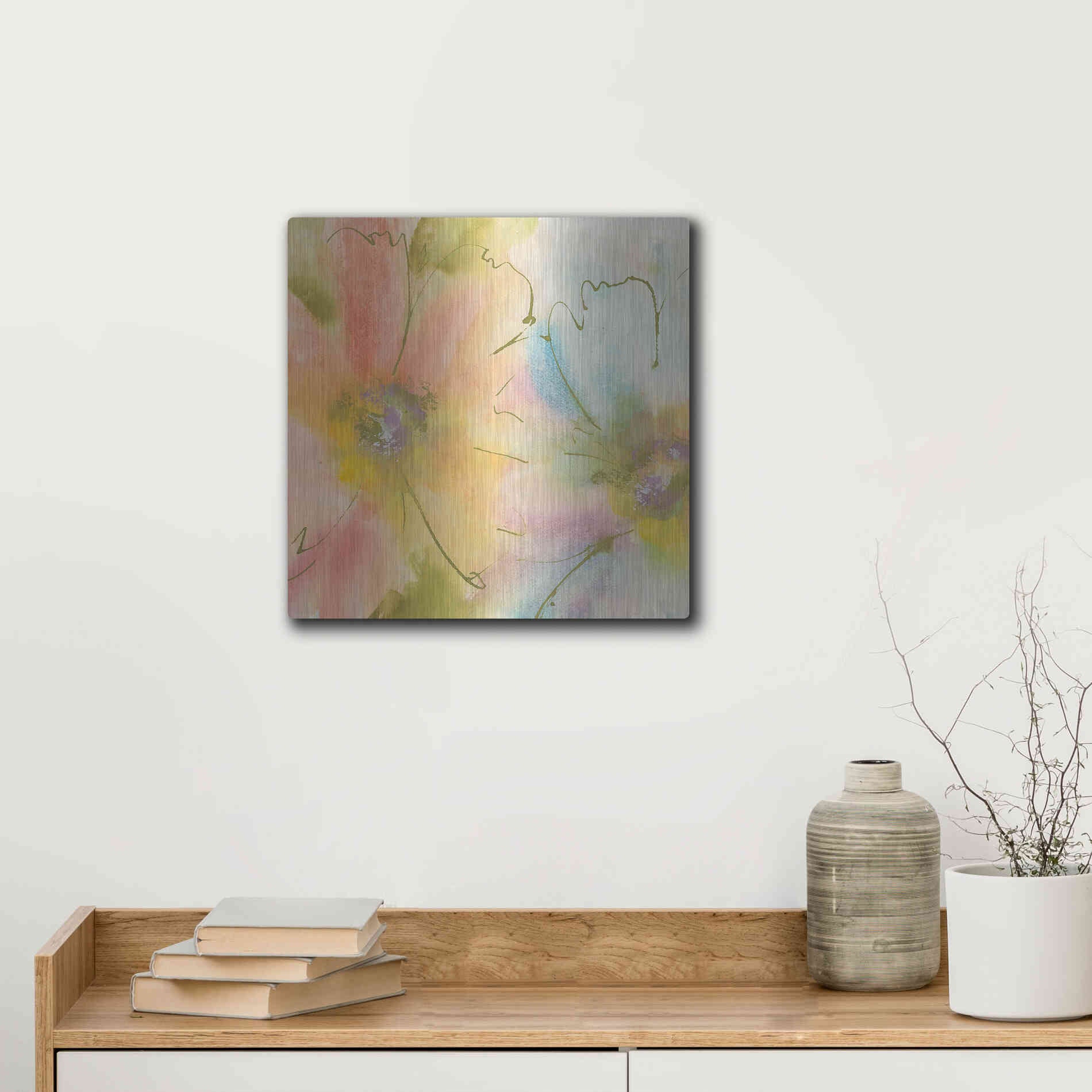 Luxe Metal Art 'Rainbow Cosmos I' by Chris Paschke, Metal Wall Art,12x12