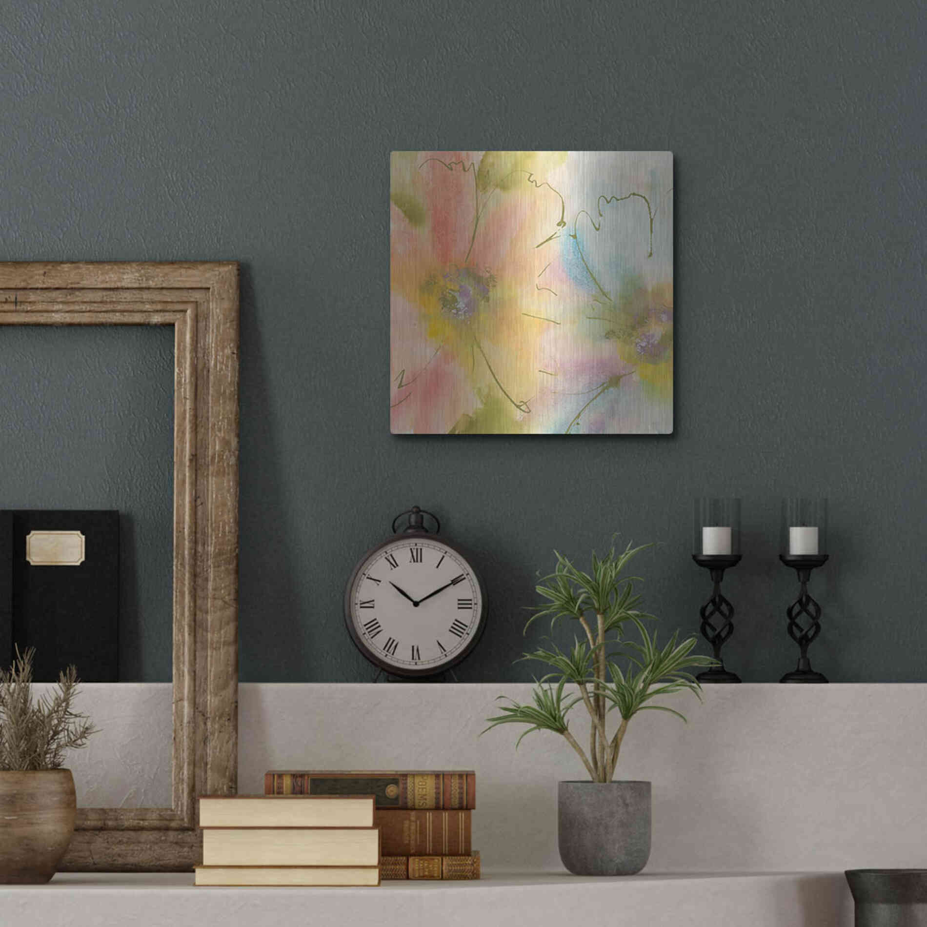 Luxe Metal Art 'Rainbow Cosmos I' by Chris Paschke, Metal Wall Art,12x12