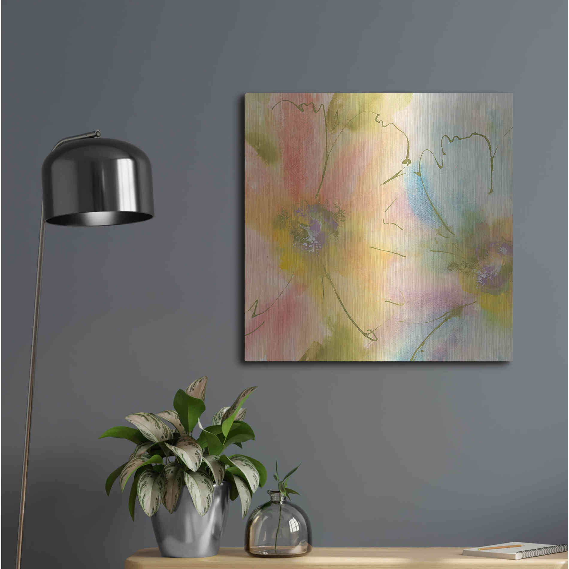 Luxe Metal Art 'Rainbow Cosmos I' by Chris Paschke, Metal Wall Art,24x24