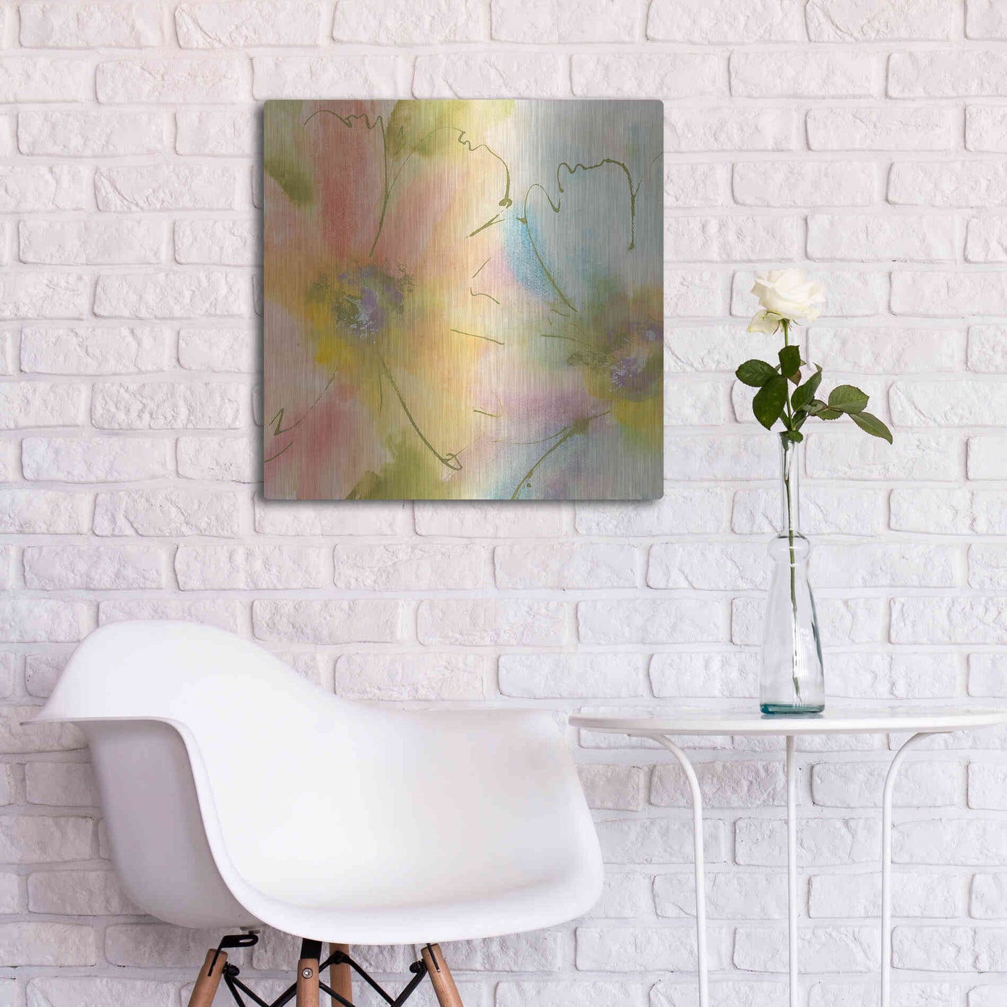 Luxe Metal Art 'Rainbow Cosmos I' by Chris Paschke, Metal Wall Art,24x24