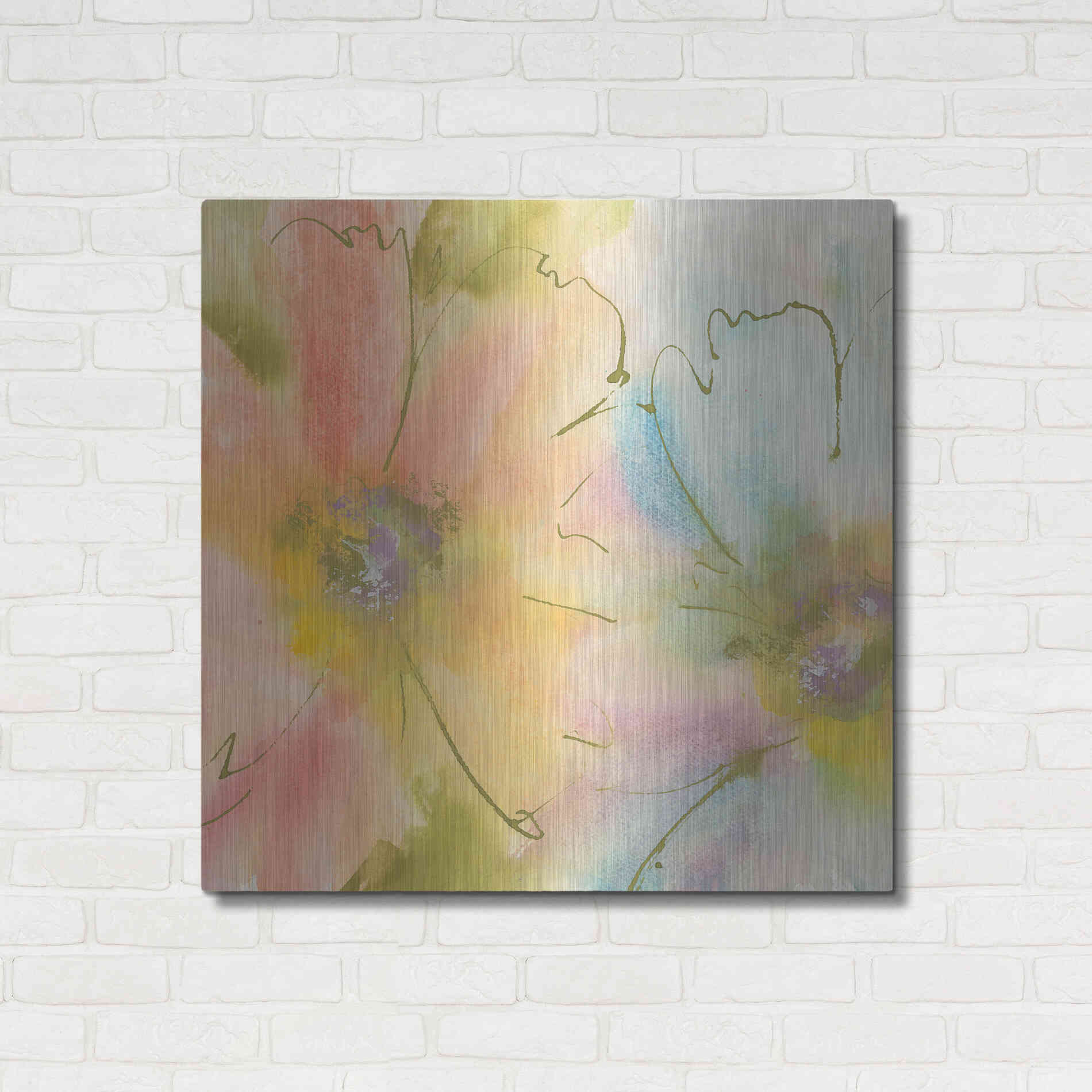 Luxe Metal Art 'Rainbow Cosmos I' by Chris Paschke, Metal Wall Art,36x36