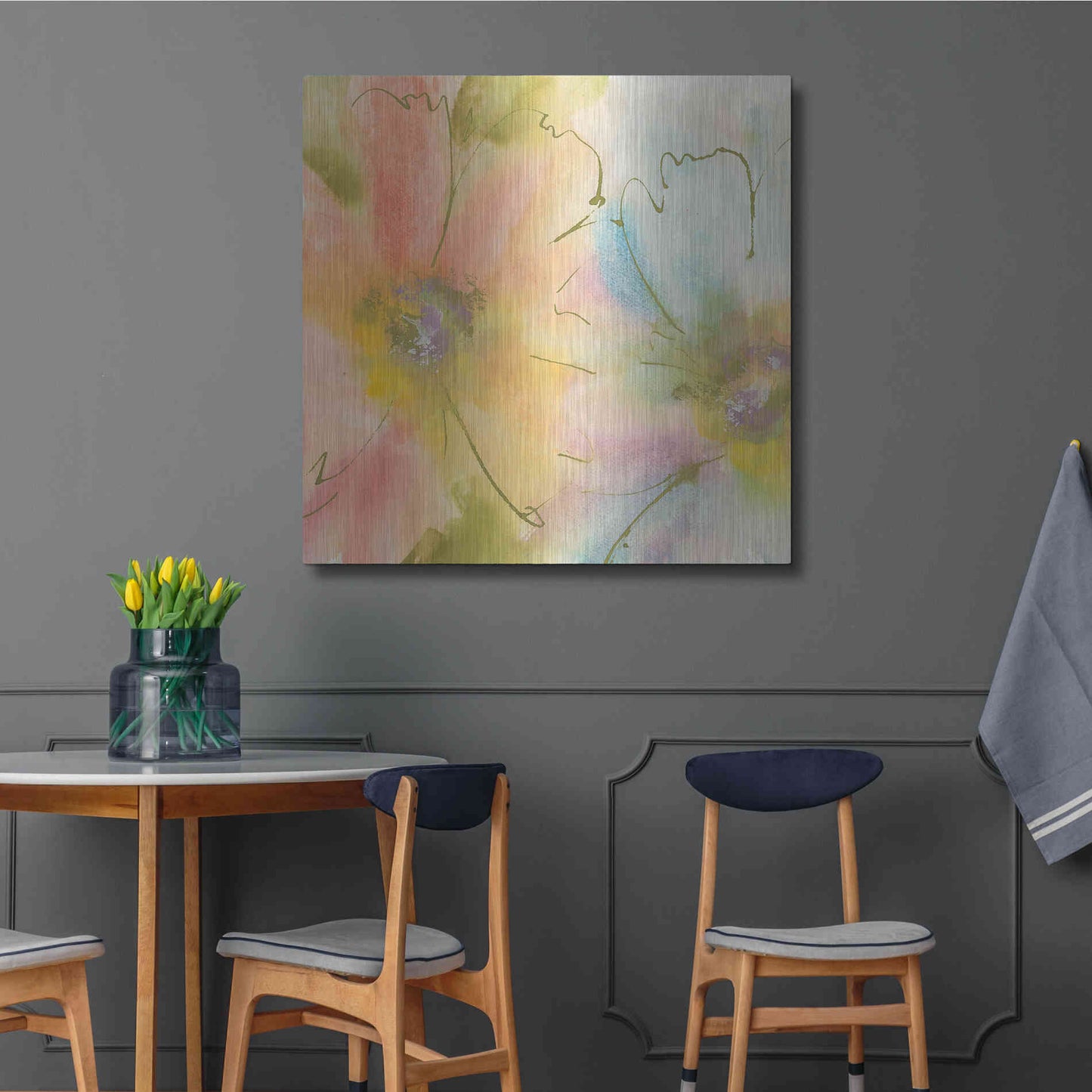 Luxe Metal Art 'Rainbow Cosmos I' by Chris Paschke, Metal Wall Art,36x36