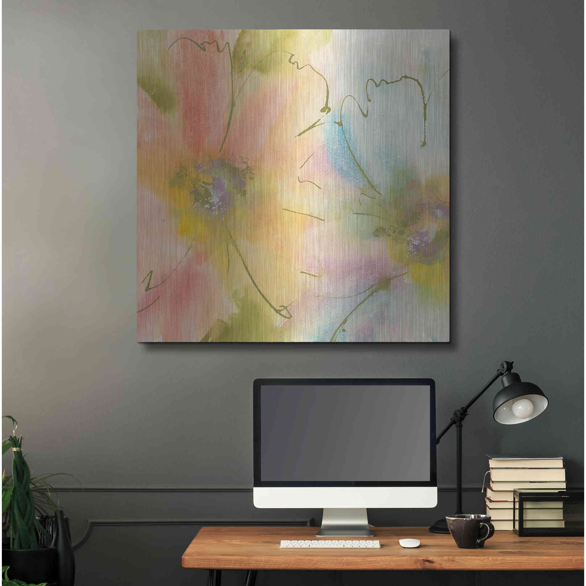 Luxe Metal Art 'Rainbow Cosmos I' by Chris Paschke, Metal Wall Art,36x36