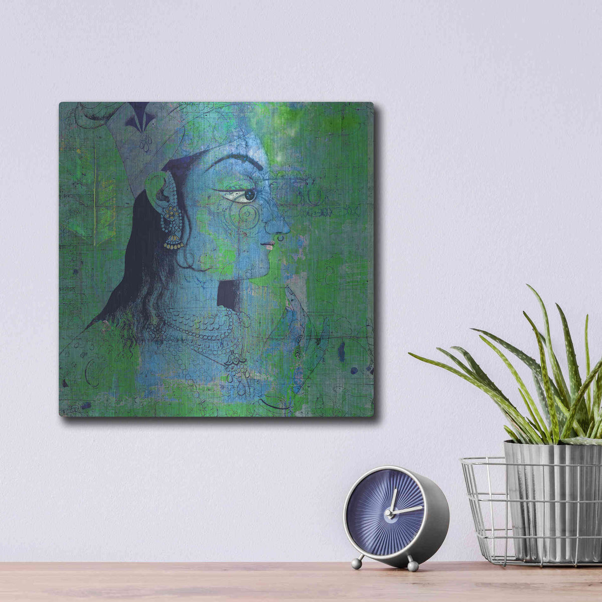 Luxe Metal Art 'Classic Krishna' by Elena Ray Metal Wall Art,12x12