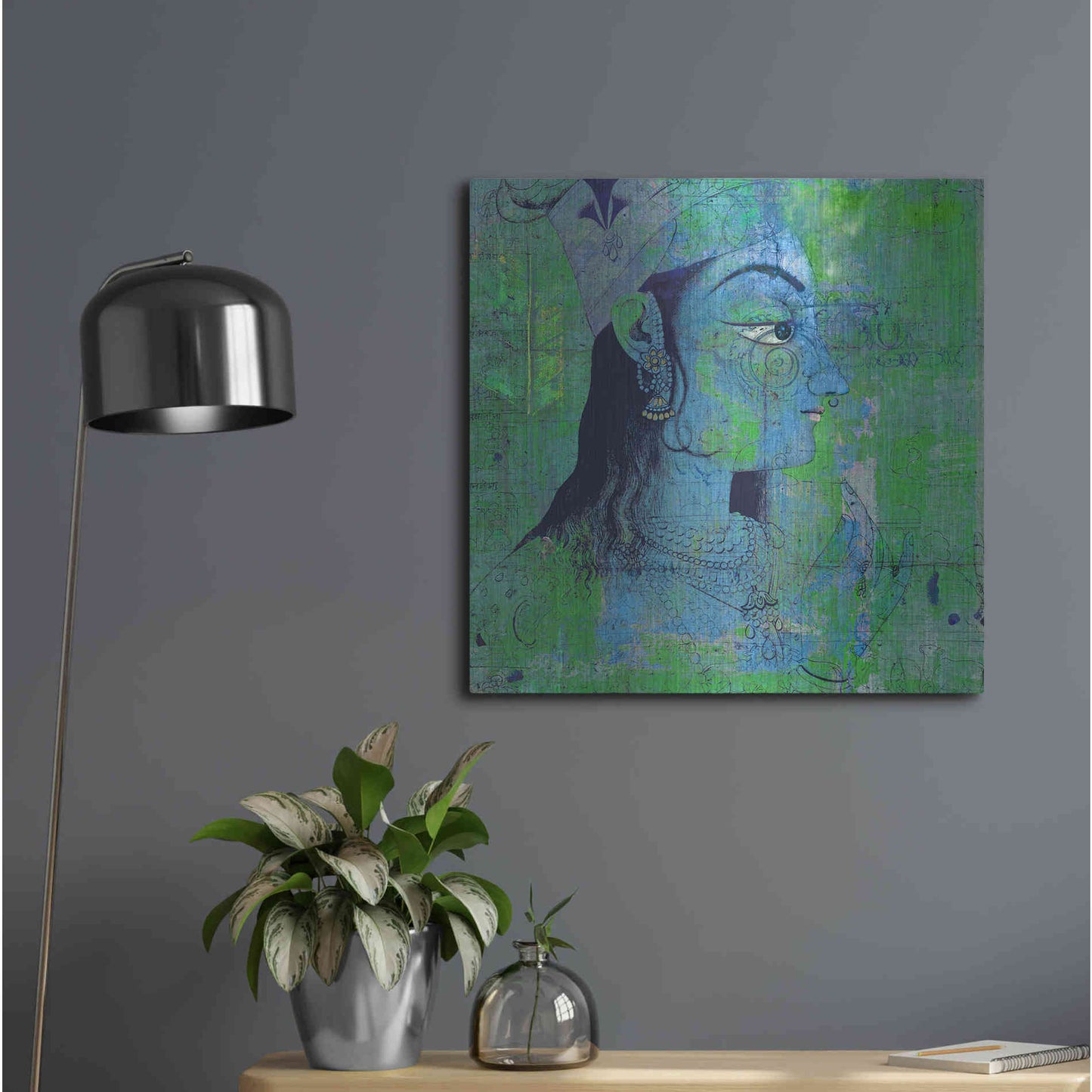 Luxe Metal Art 'Classic Krishna' by Elena Ray Metal Wall Art,24x24