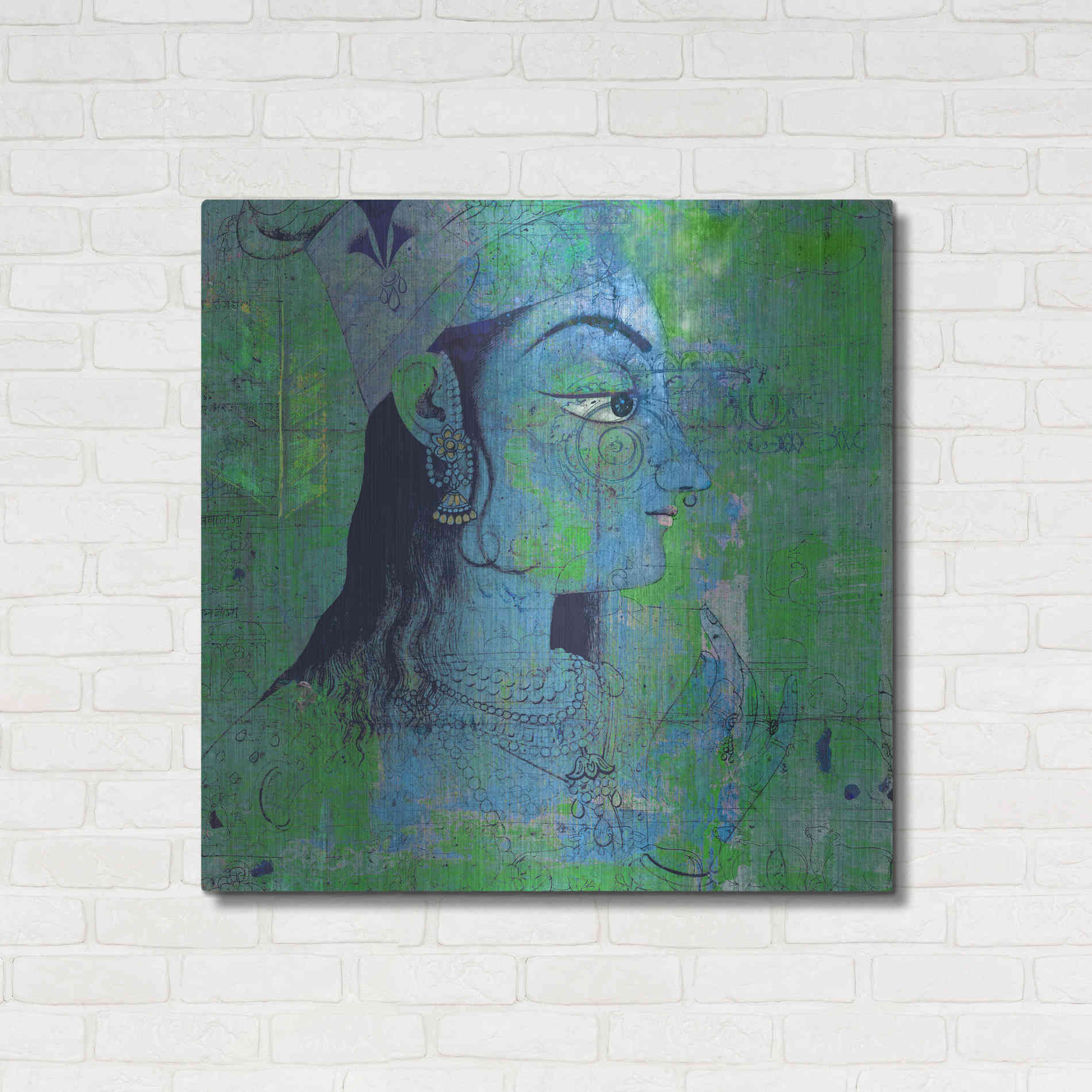 Luxe Metal Art 'Classic Krishna' by Elena Ray Metal Wall Art,36x36