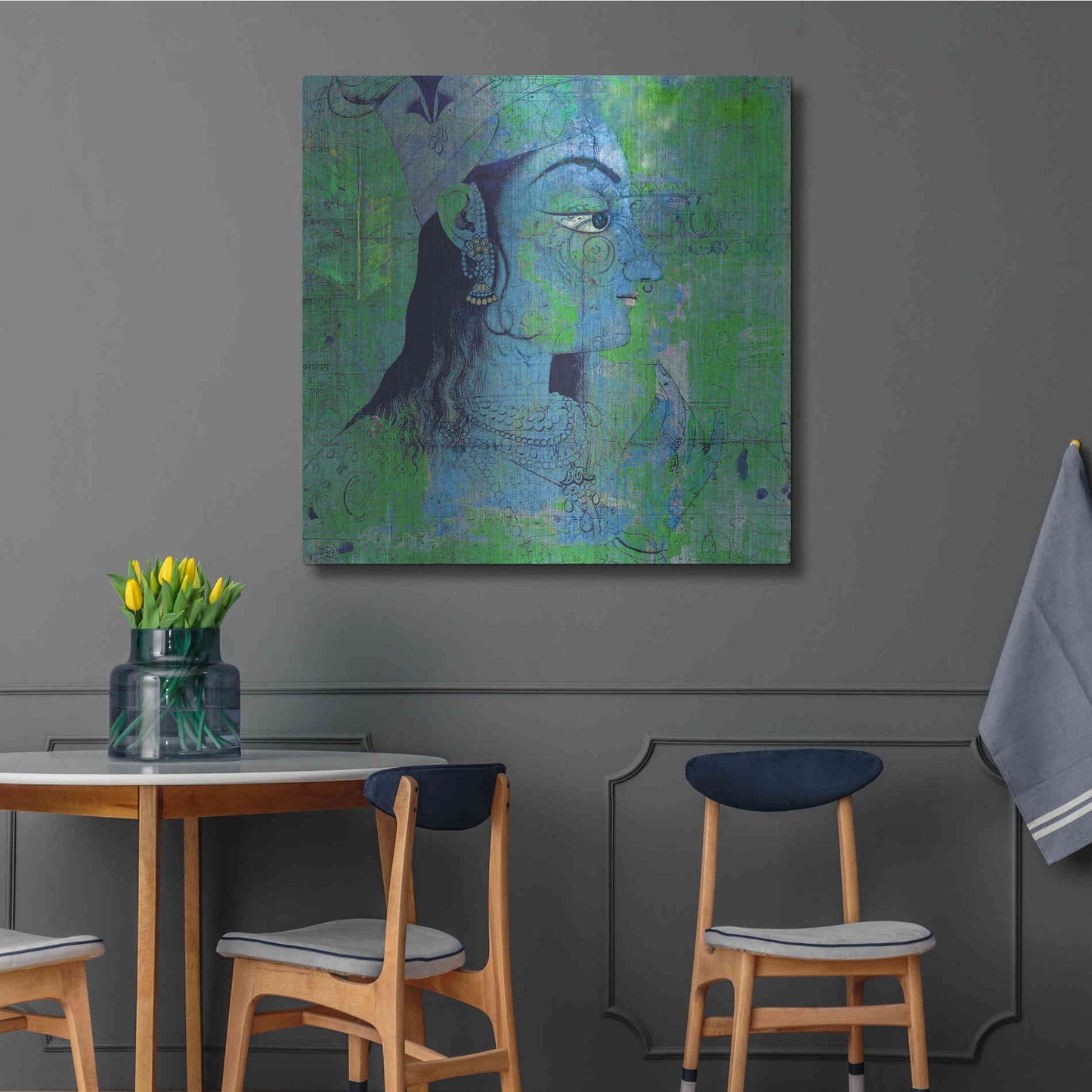 Luxe Metal Art 'Classic Krishna' by Elena Ray Metal Wall Art,36x36