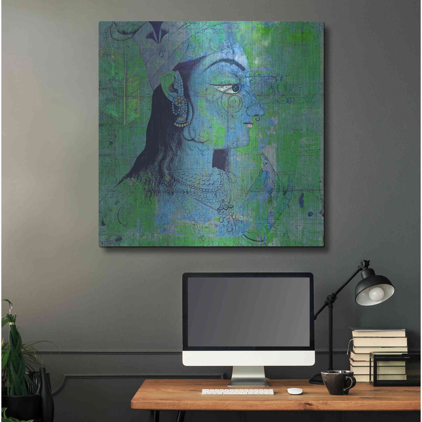 Luxe Metal Art 'Classic Krishna' by Elena Ray Metal Wall Art,36x36